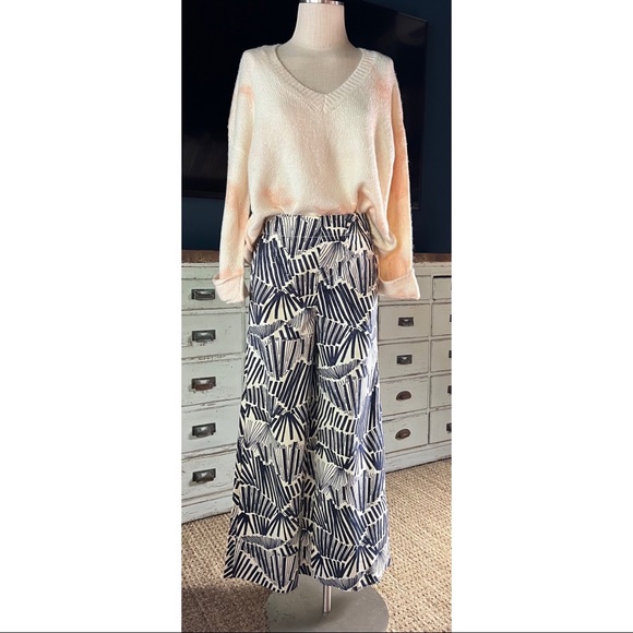 Anthropologie V-Neck Tie Dye Cream Pink Pullover Sweater S - Picture 2 of 14